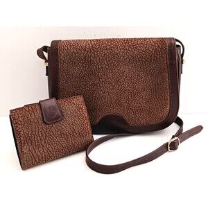 FP Pelletterie Handmade Italy Brown Leather Crossbody w Matching Bifold Wallet